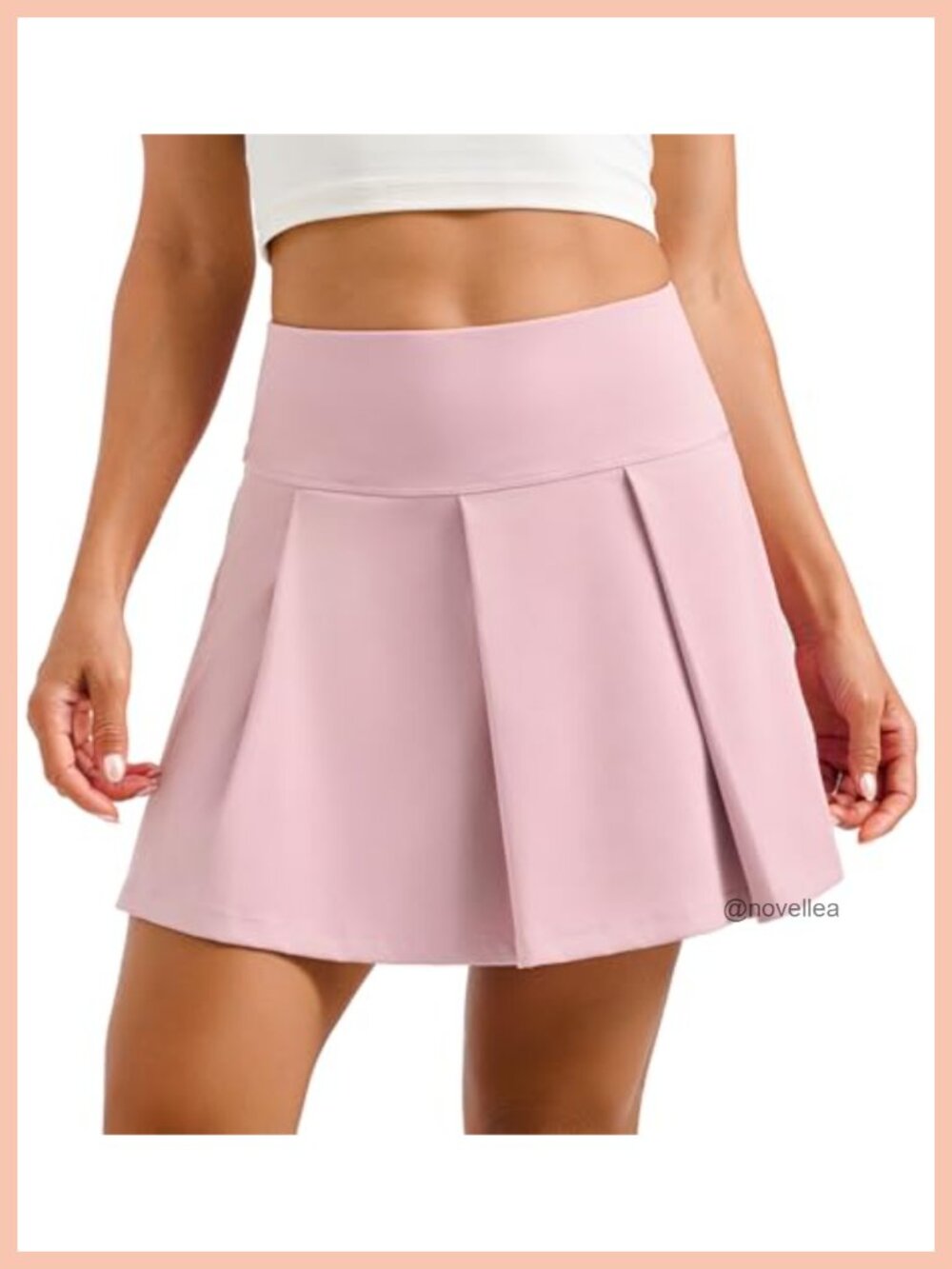 Yogipace Women's Pleated Tennis Skort with Pockets UPF 50+ High Waisted A-Line